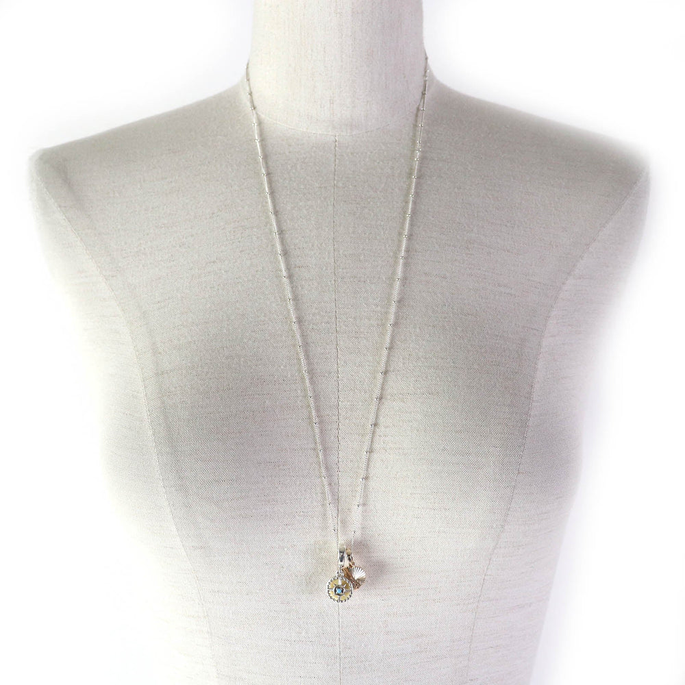 PANDORA Necklace Main�FSV925 Silver Beige Blue Gold type Women Used Authentic