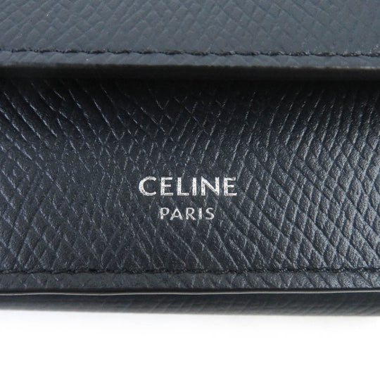 CELINE Tri-fold wallet 10E603BEL Main: Leather Navy Folded compact wallet mens Used Authentic
