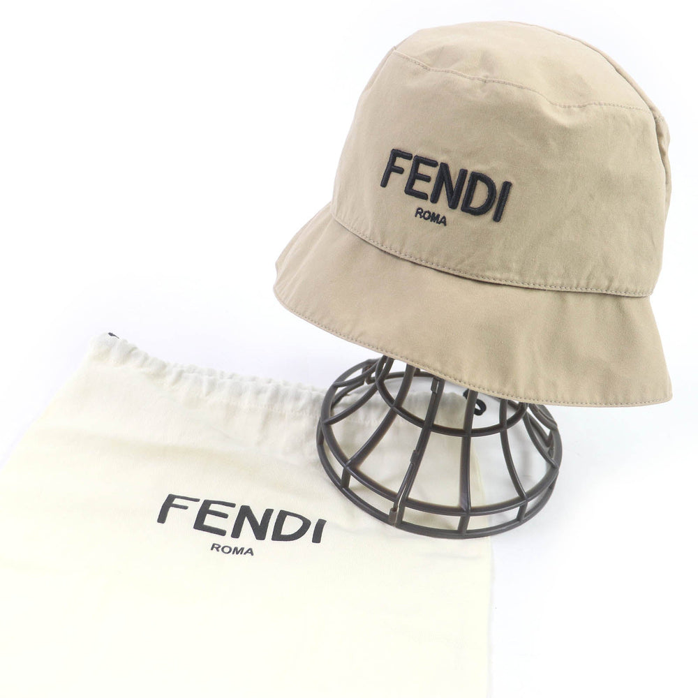 FENDI hat FXQ790 Main: 100% cotton, some: 65% polyester, some: 15% cotton, some: polyurethane beige mens Used Authentic