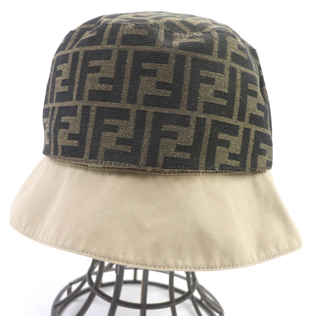 FENDI hat FXQ790 Main: 100% cotton, some: 65% polyester, some: 15% cotton, some: polyurethane beige mens Used Authentic