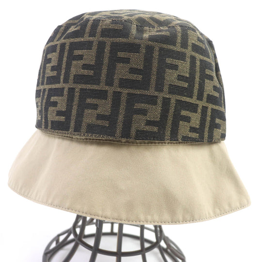 FENDI hat FXQ790 Main: 100% cotton, some: 65% polyester, some: 15% cotton, some: polyurethane beige mens Used Authentic