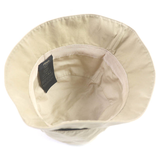 FENDI hat FXQ790 Main: 100% cotton, some: 65% polyester, some: 15% cotton, some: polyurethane beige mens Used Authentic