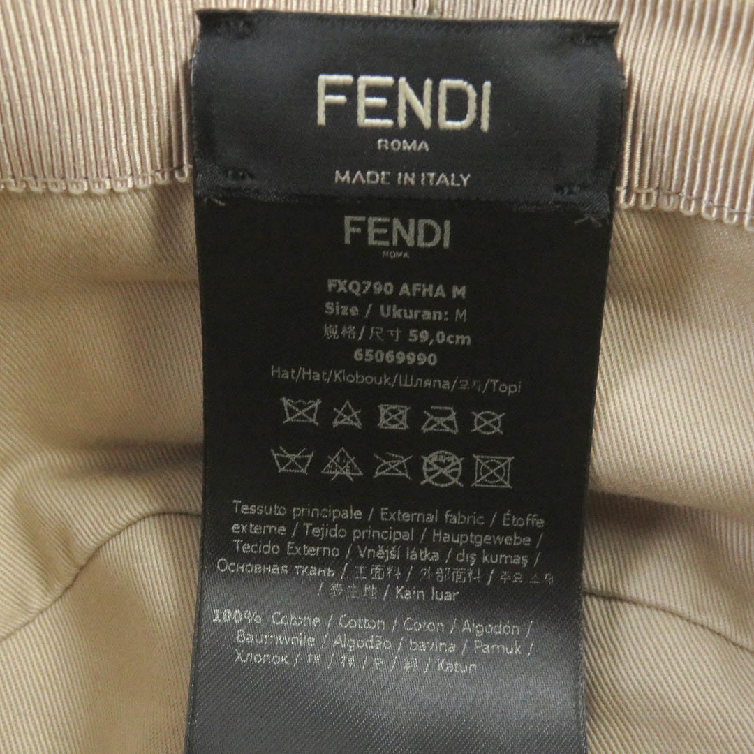 FENDI hat FXQ790 Main: 100% cotton, some: 65% polyester, some: 15% cotton, some: polyurethane beige mens Used Authentic