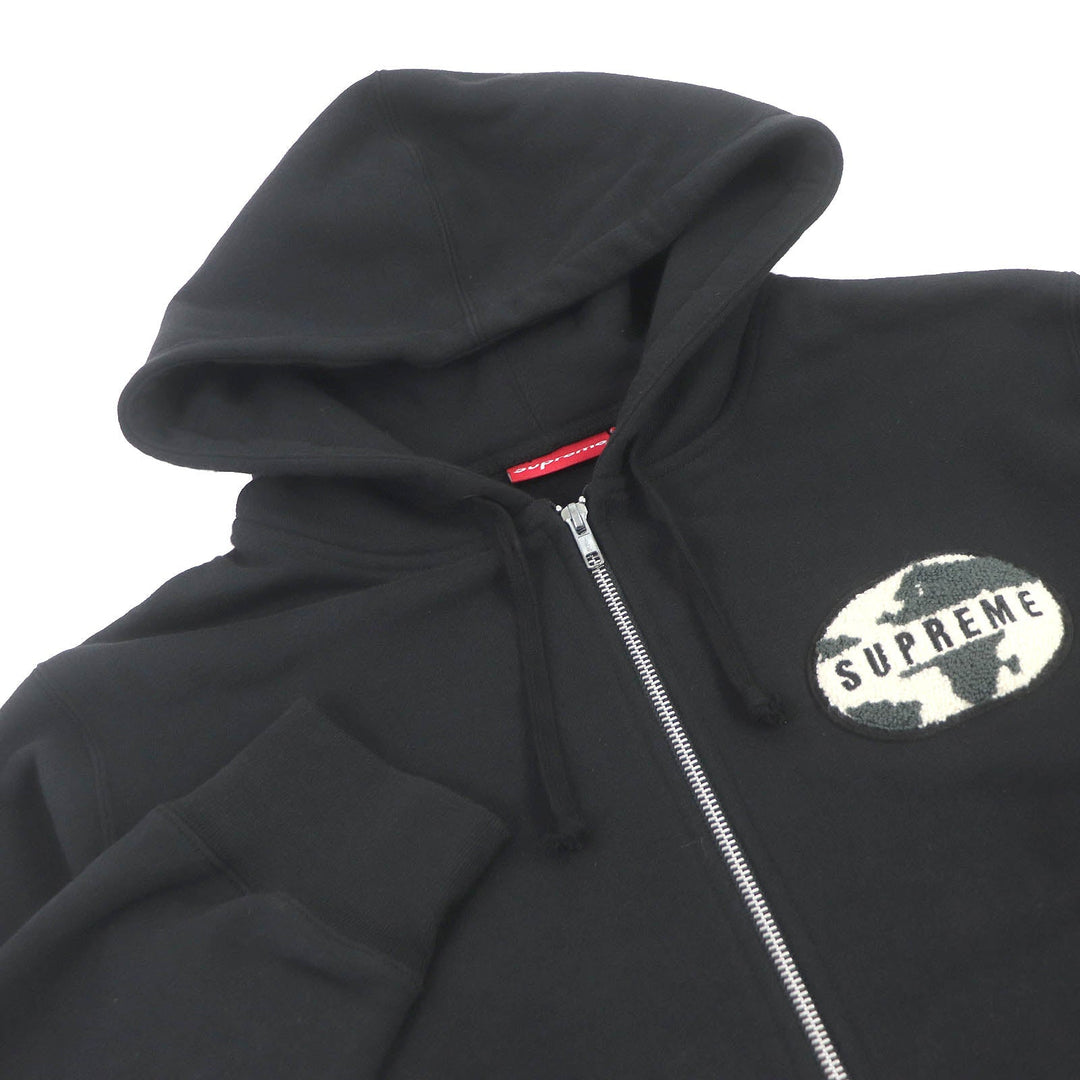 Supreme Hoodie Main: 100% cotton black World Famous Zip Up Hooded Sweatshirt mens M Used Authentic