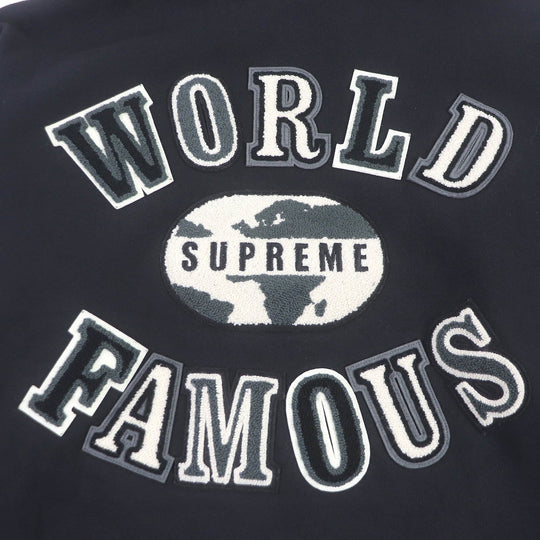 Supreme Hoodie Main: 100% cotton black World Famous Zip Up Hooded Sweatshirt mens M Used Authentic