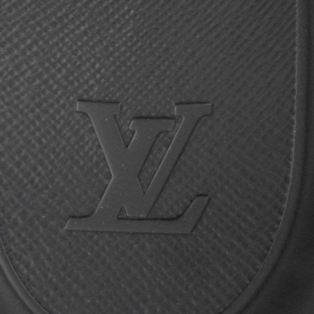 LOUIS VUITTON Sandals rubber black Shower sandals Waterfront line mens 8 Used Authentic