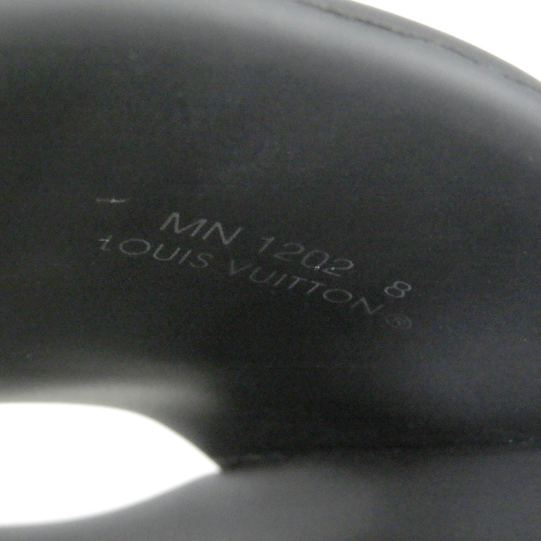 LOUIS VUITTON Sandals rubber black Shower sandals Waterfront line mens 8 Used Authentic