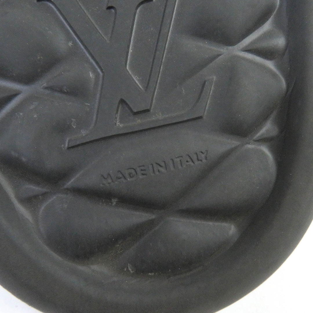 LOUIS VUITTON Sandals rubber black Shower sandals Waterfront line mens 8 Used Authentic