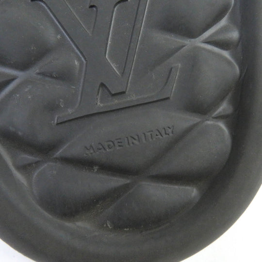 LOUIS VUITTON Sandals rubber black Shower sandals Waterfront line mens 8 Used Authentic