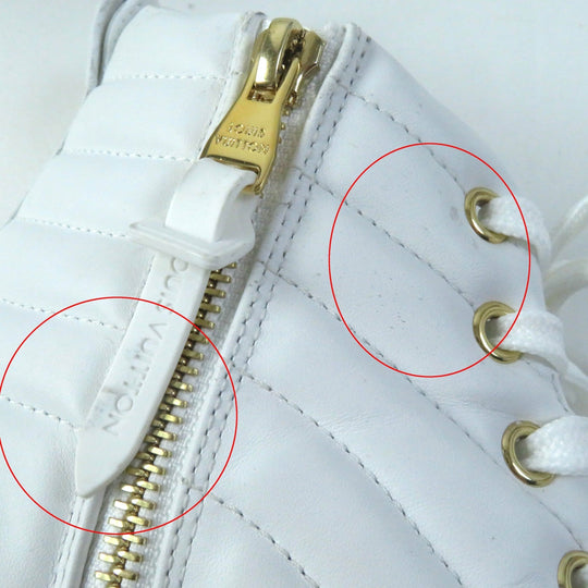 LOUIS VUITTON High cut sneakers Main: Leather white Stellar Line Women 37.5 Used Authentic