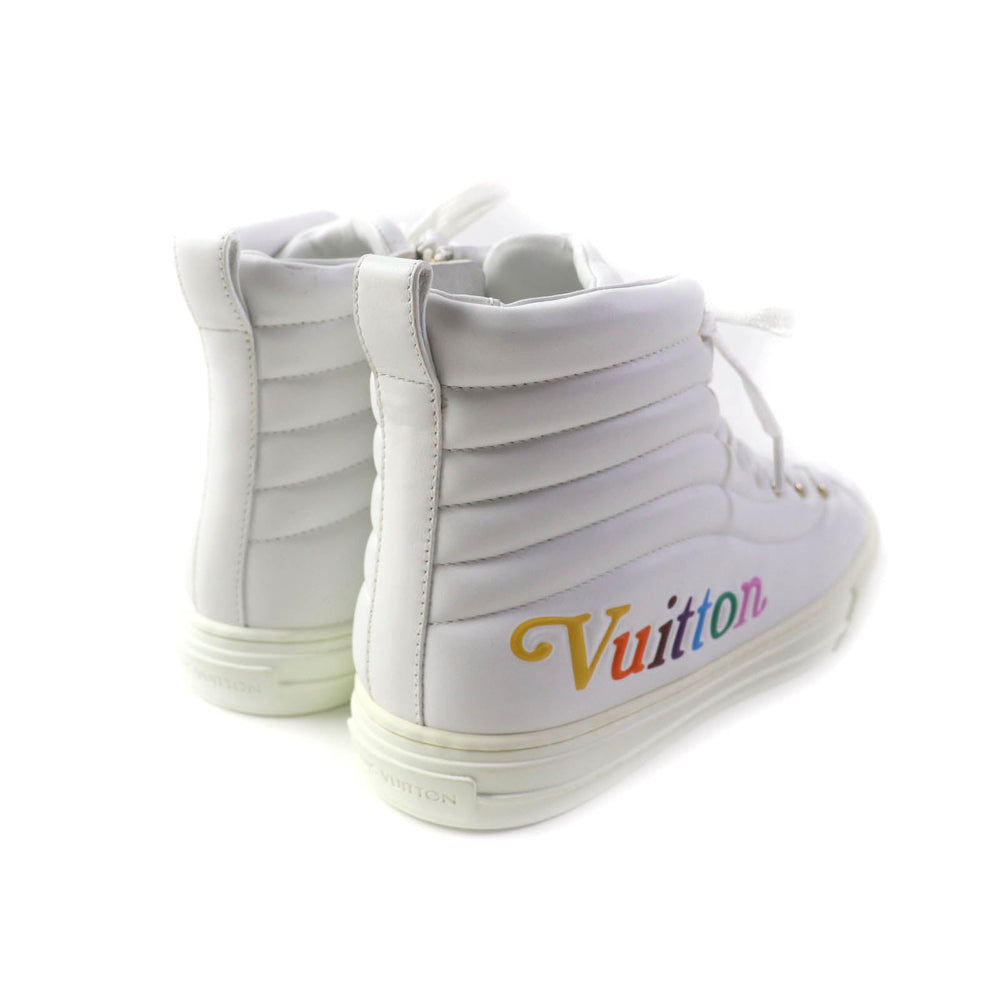 LOUIS VUITTON High cut sneakers Main: Leather white Stellar Line Women 37.5 Used Authentic