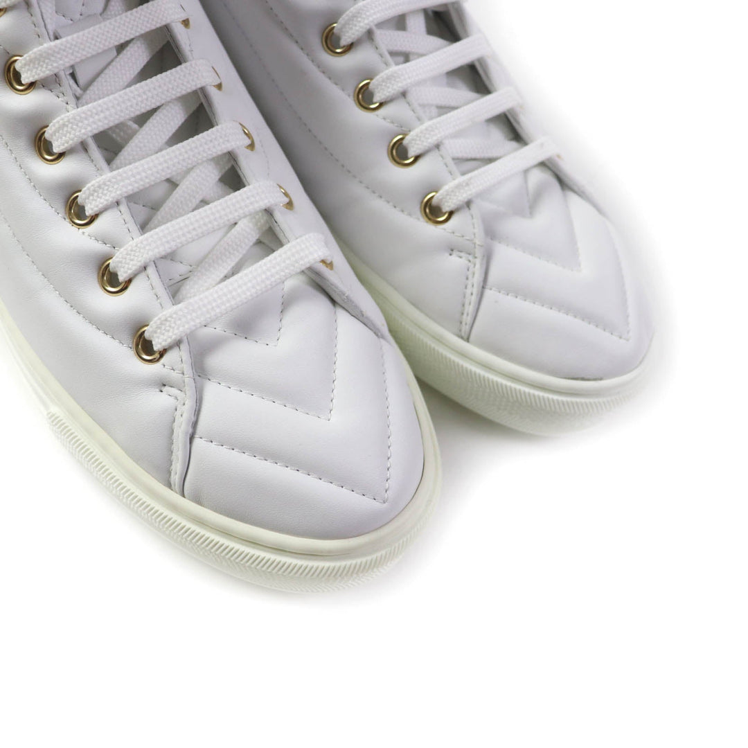 LOUIS VUITTON High cut sneakers Main: Leather white Stellar Line Women 37.5 Used Authentic