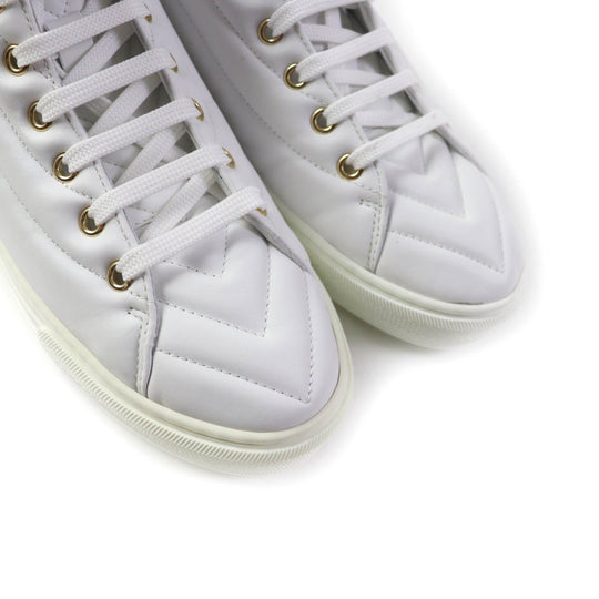 LOUIS VUITTON High cut sneakers Main: Leather white Stellar Line Women 37.5 Used Authentic