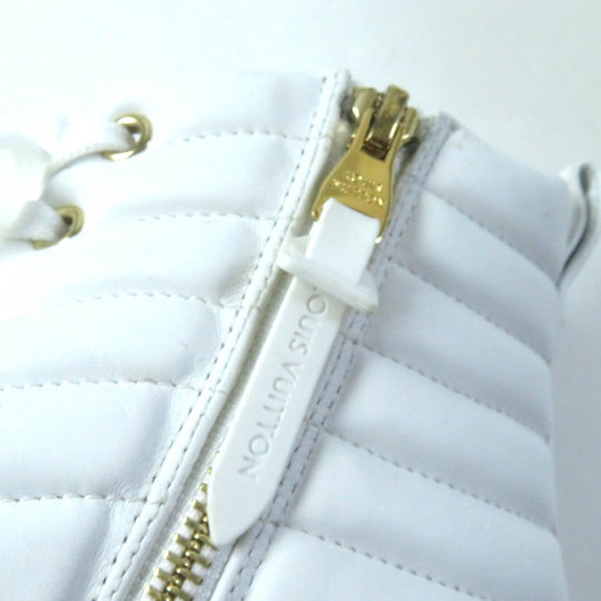 LOUIS VUITTON High cut sneakers Main: Leather white Stellar Line Women 37.5 Used Authentic