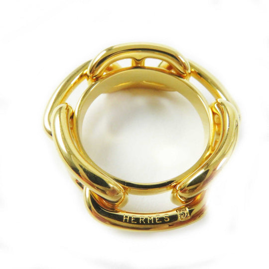 HERMES Scarf ring Gold Plated gold Lugate Women Used Authentic