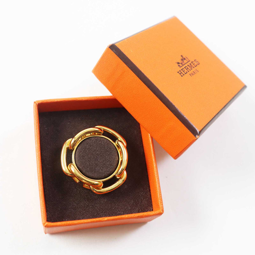 HERMES Scarf ring Gold Plated gold Lugate Women Used Authentic