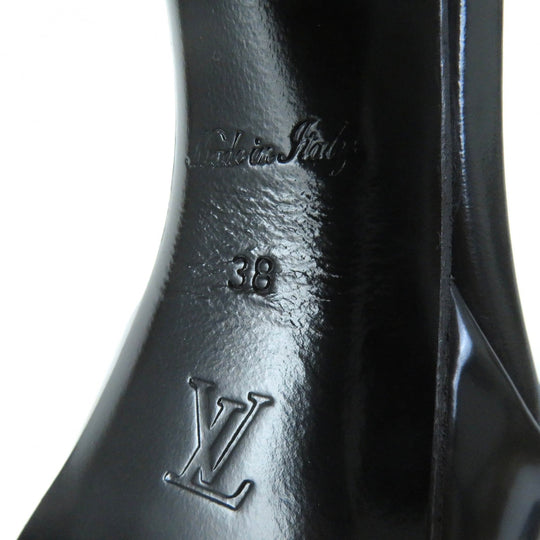 LOUIS VUITTON Sandals Main: Leather black Fame Line Women 38 Used Authentic