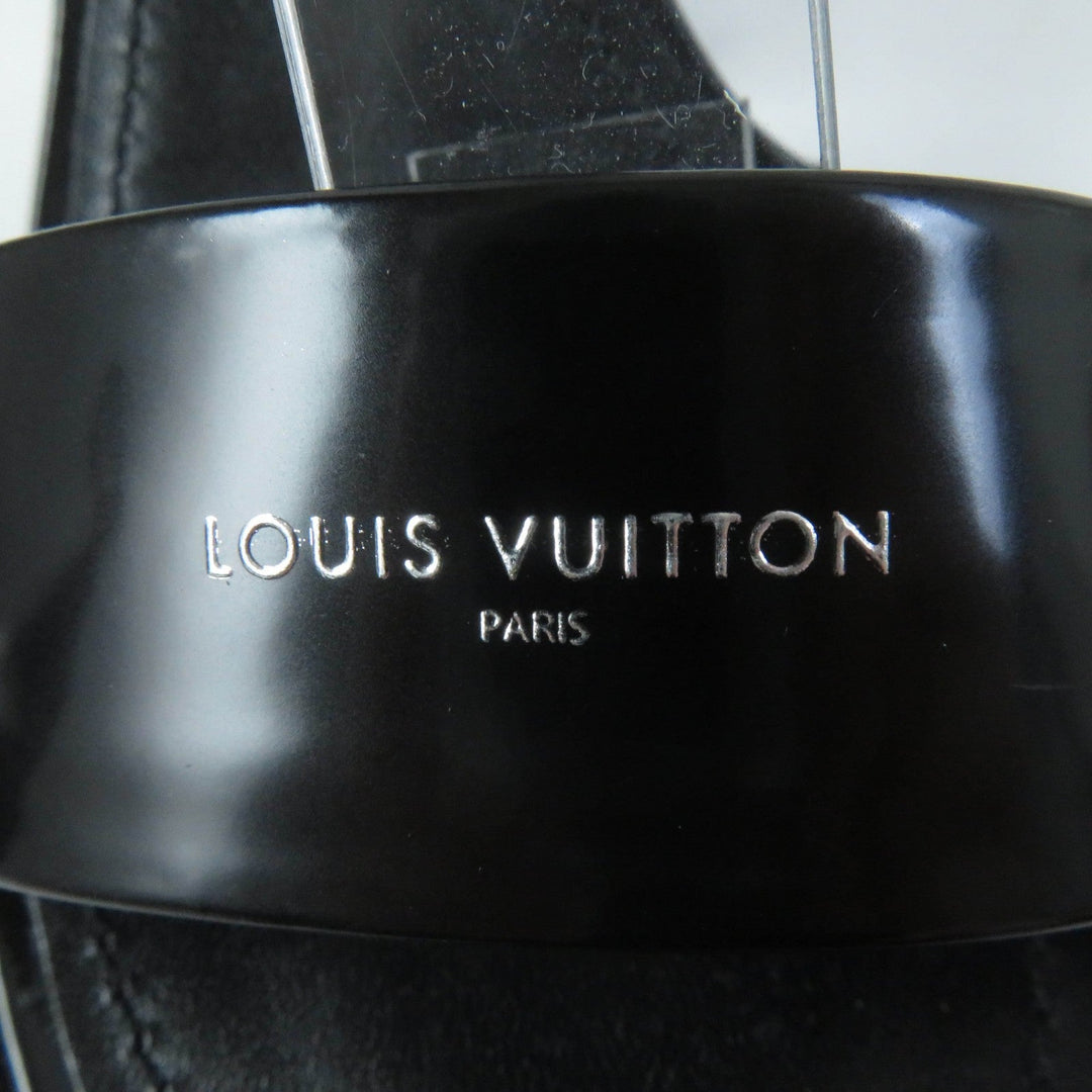 LOUIS VUITTON Sandals Main: Leather black Fame Line Women 38 Used Authentic