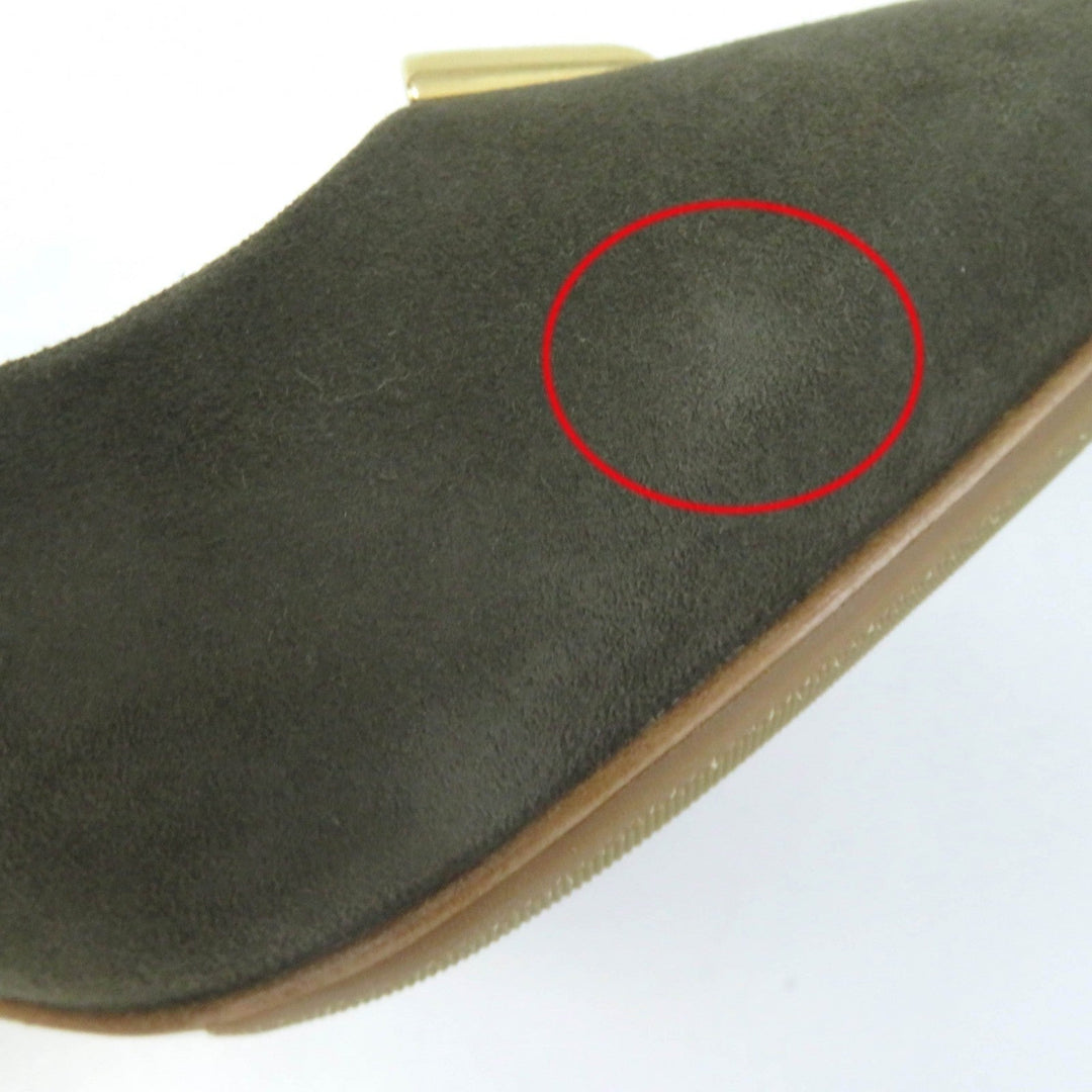 LOUIS VUITTON pumps Main: Suede leather khaki Heartbreaker Line Women 37 Used Authentic