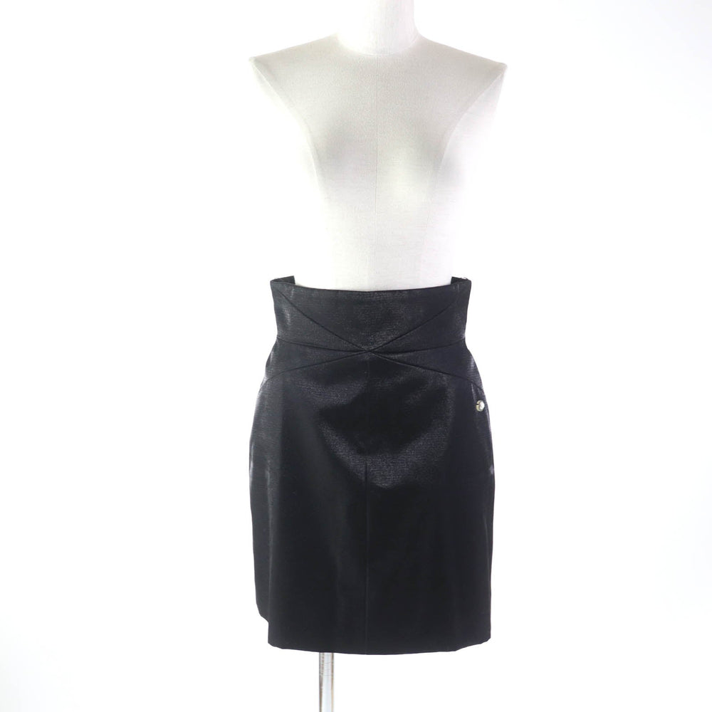 CHANEL skirt P58785 Outer: 85% wool, Outer: 15% polyester, Lining: 100% silk Black glitter Women 36 Used Authentic