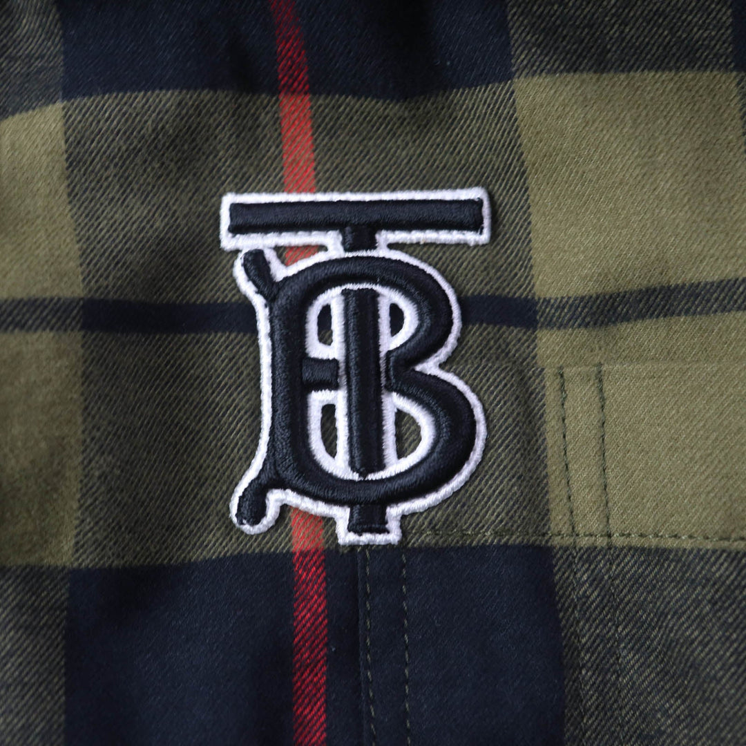 BURBERRY poncho 8017616 Main: 100% cotton khaki Women S/M  P /M Used Authentic