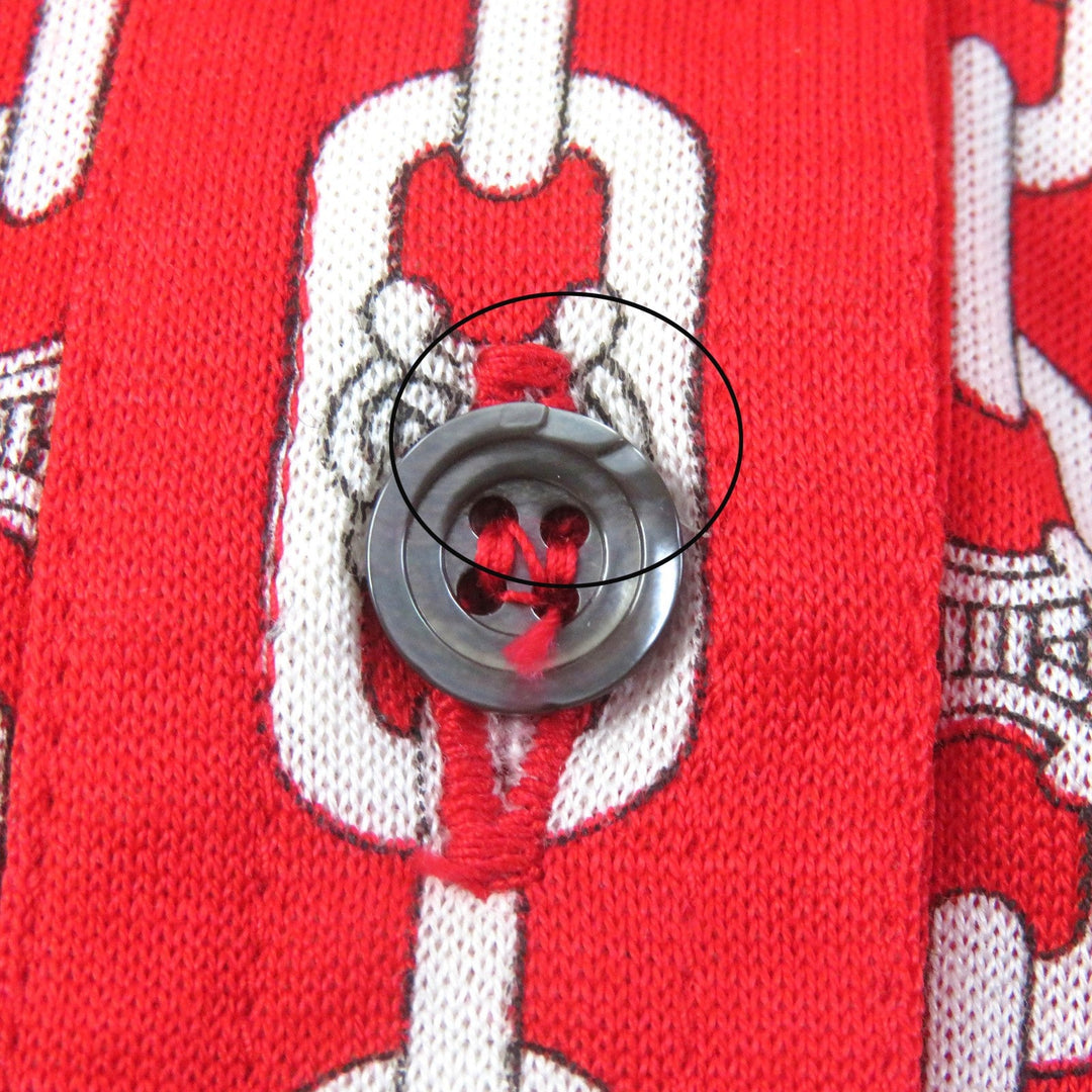CELINE Long sleeve shirt Main: 100% cotton Red white Women 36 Used Authentic
