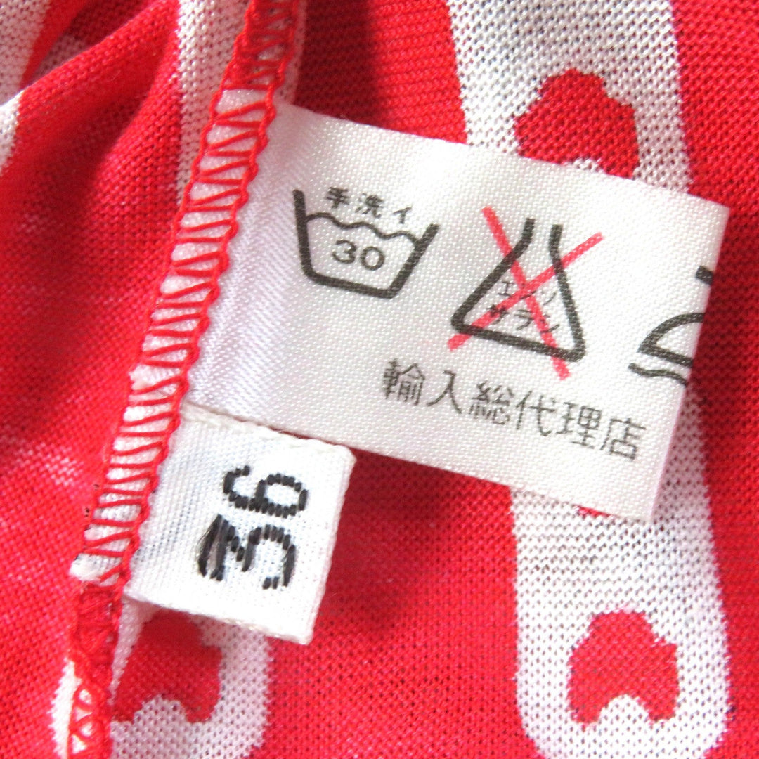 CELINE Long sleeve shirt Main: 100% cotton Red white Women 36 Used Authentic