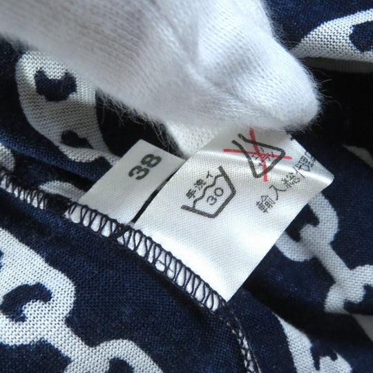 CELINE Long sleeve shirt Main: 100% cotton Navy white Women 38 Used Authentic
