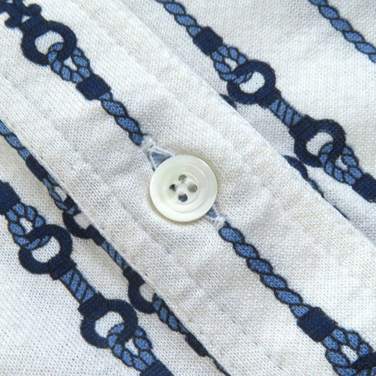 CELINE Long sleeve shirt Main: 100% cotton White navy blue Women 36 Used Authentic