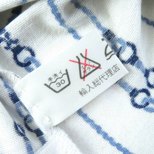 CELINE Long sleeve shirt Main: 100% cotton White navy blue Women 36 Used Authentic