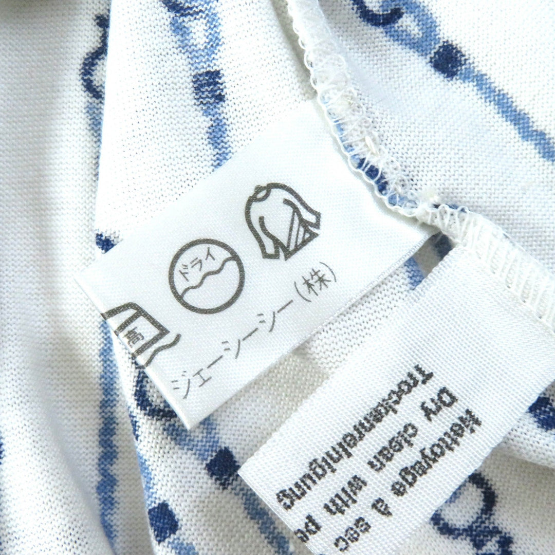 CELINE Long sleeve shirt Main: 100% cotton White navy blue Women 36 Used Authentic