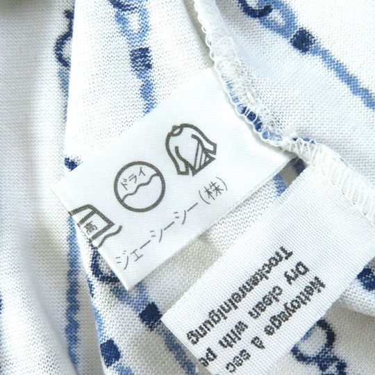CELINE Long sleeve shirt Main: 100% cotton White navy blue Women 36 Used Authentic