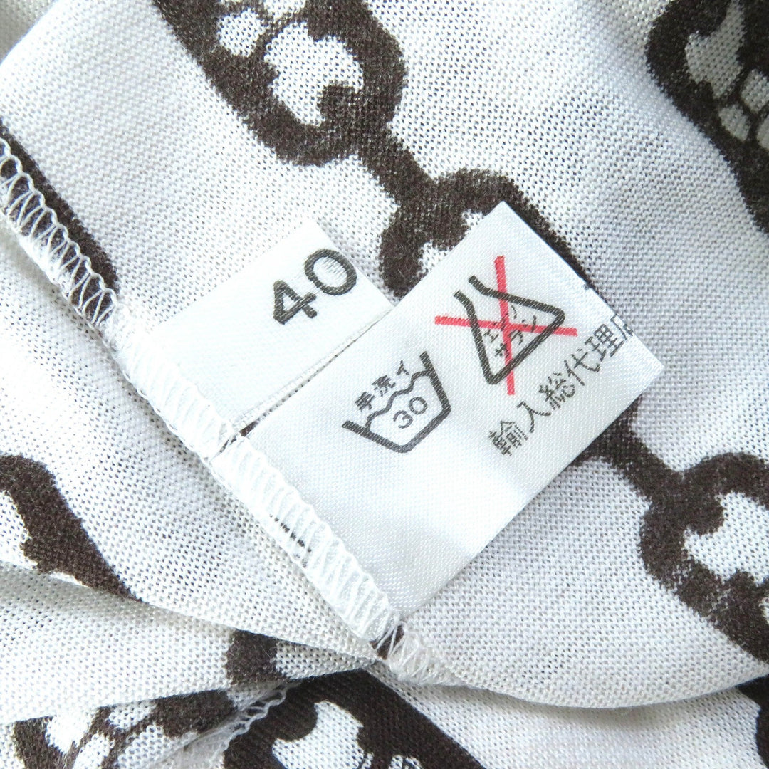 CELINE Long sleeve shirt Main: 100% cotton Off White Dark Brown Women 40 Used Authentic