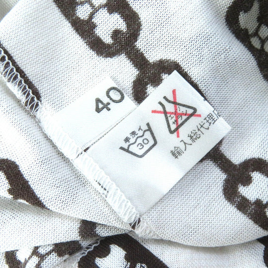 CELINE Long sleeve shirt Main: 100% cotton Off White Dark Brown Women 40 Used Authentic