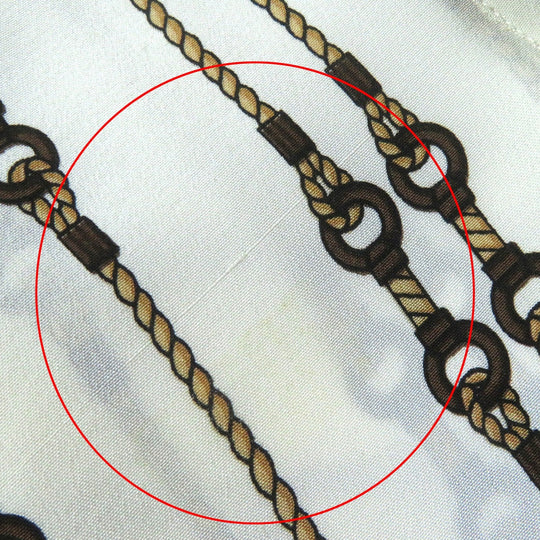 CELINE Long sleeve shirt Main: 100% silk Off-white Brown type Women 38 Used Authentic