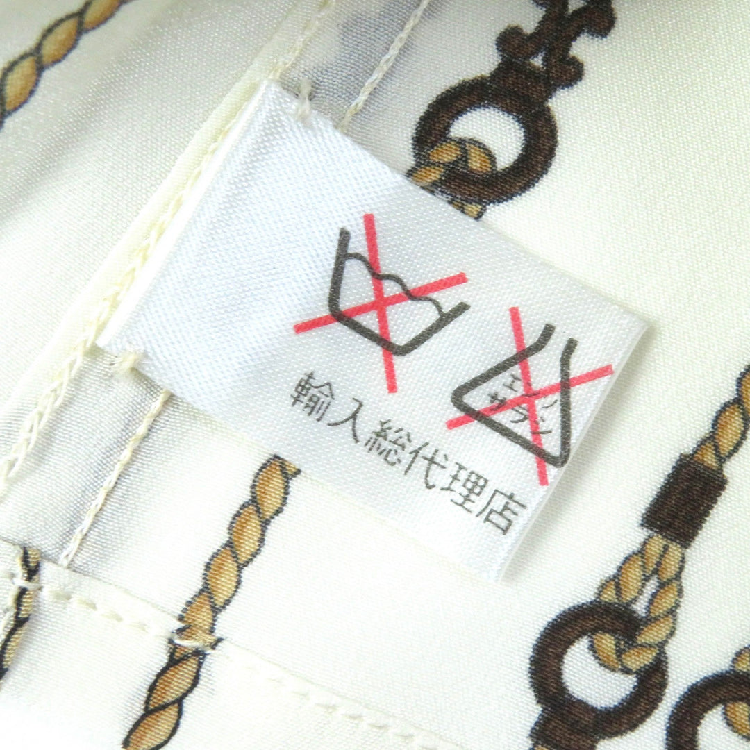CELINE Long sleeve shirt Main: 100% silk Off-white Brown type Women 38 Used Authentic