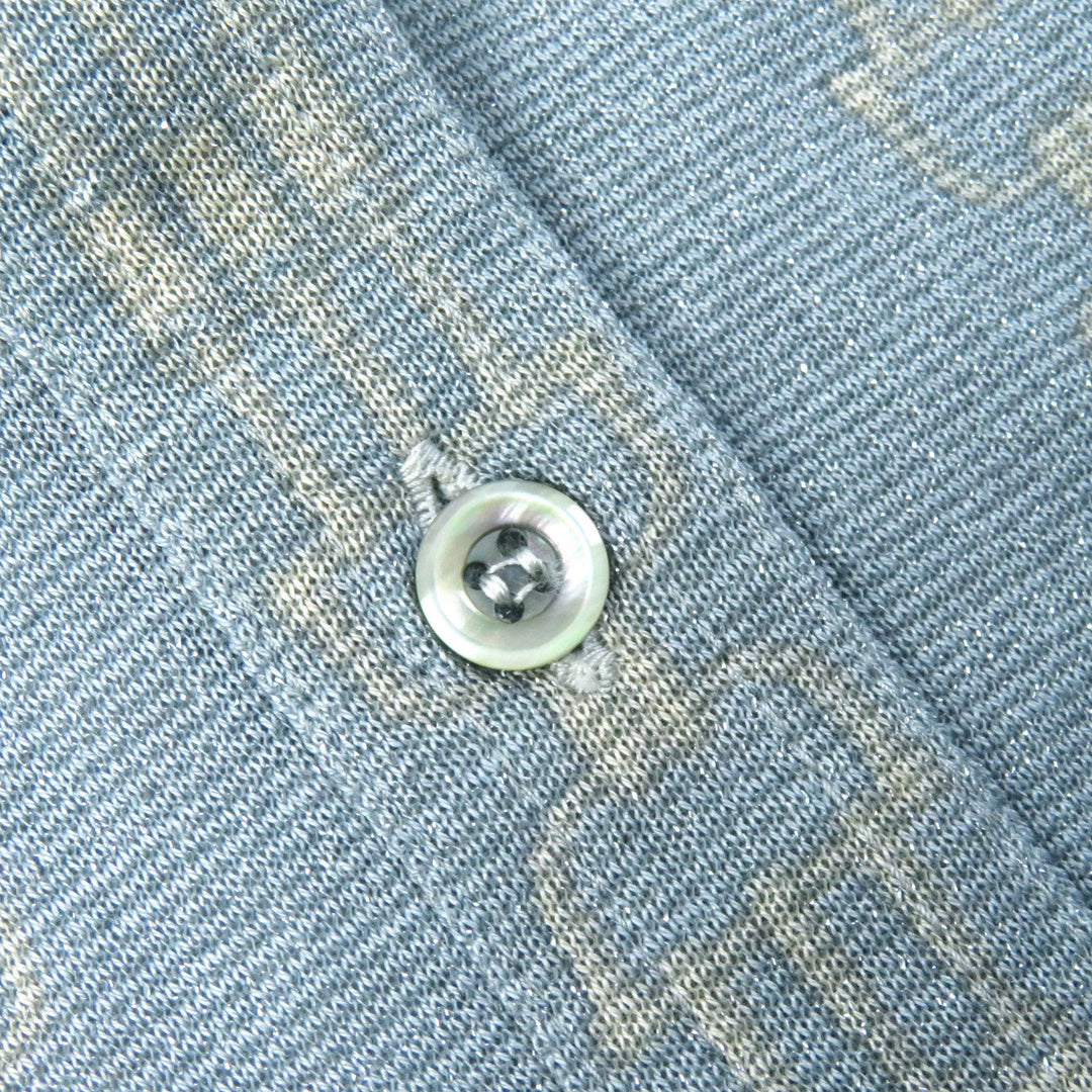 CELINE Long sleeve shirt 50% glitter, 50% SINTETICA Blue Gray Beige Women 42 Used Authentic