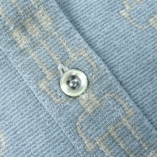 CELINE Long sleeve shirt 50% glitter, 50% SINTETICA Blue Gray Beige Women 42 Used Authentic