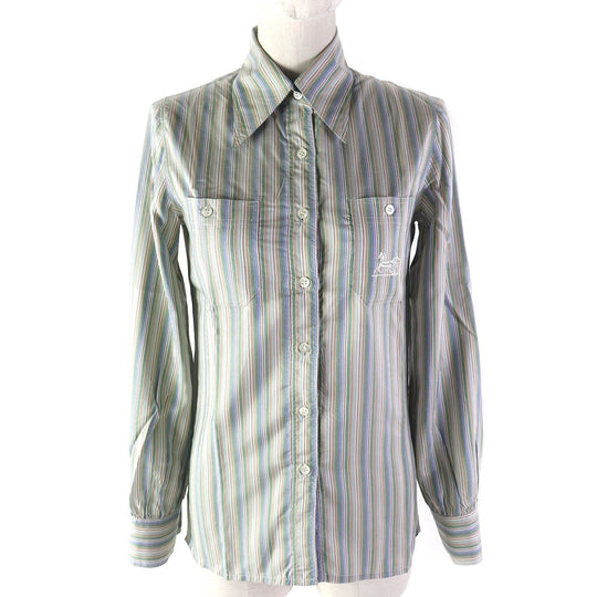 CELINE Long sleeve shirt Main: 100% silk multicolor Women 38 Used Authentic
