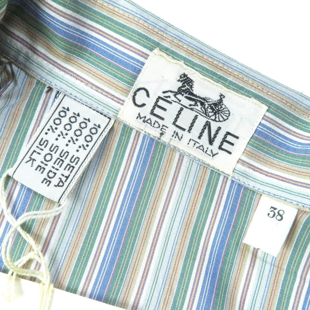 CELINE Long sleeve shirt Main: 100% silk multicolor Women 38 Used Authentic