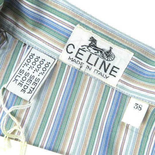 CELINE Long sleeve shirt Main: 100% silk multicolor Women 38 Used Authentic