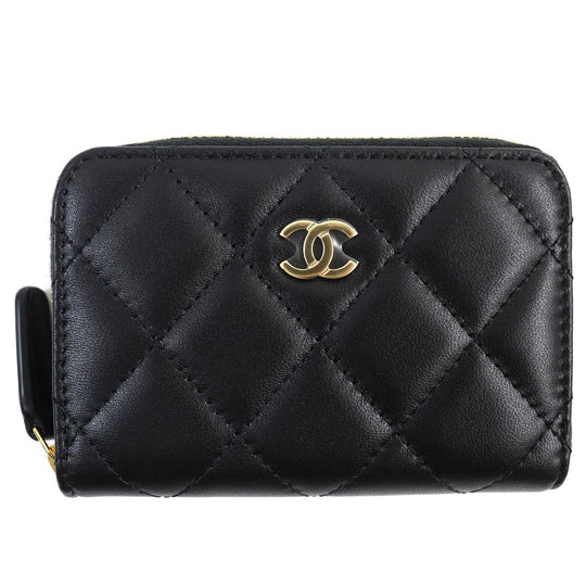 CHANEL Coin case AP0216 Main: Leather black Classic zip coin purse Women Used Authentic