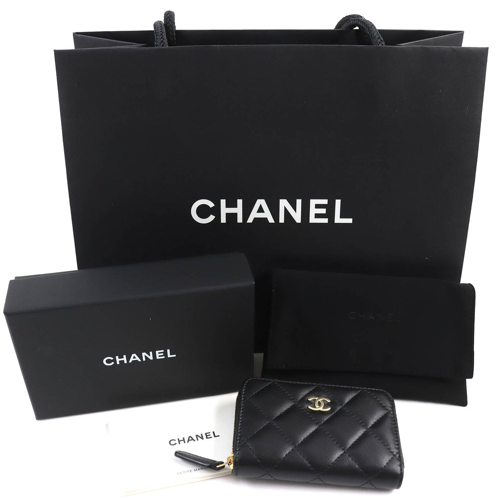 CHANEL Coin case AP0216 Main: Leather black Classic zip coin purse Women Used Authentic