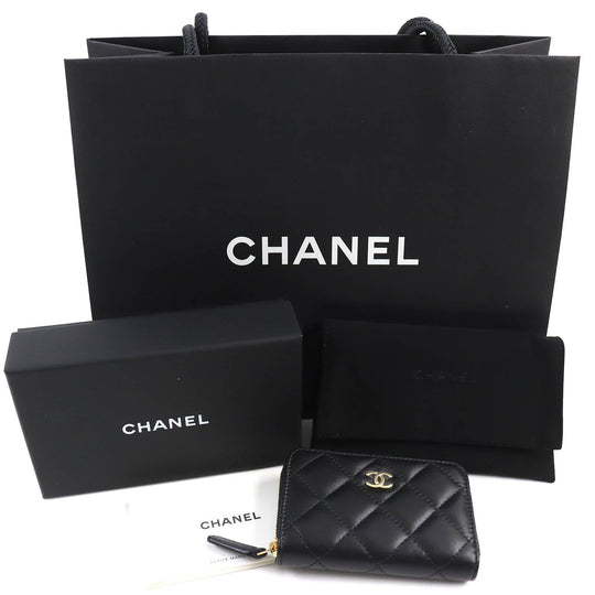 CHANEL Coin case AP0216 Main: Leather black Classic zip coin purse Women Used Authentic