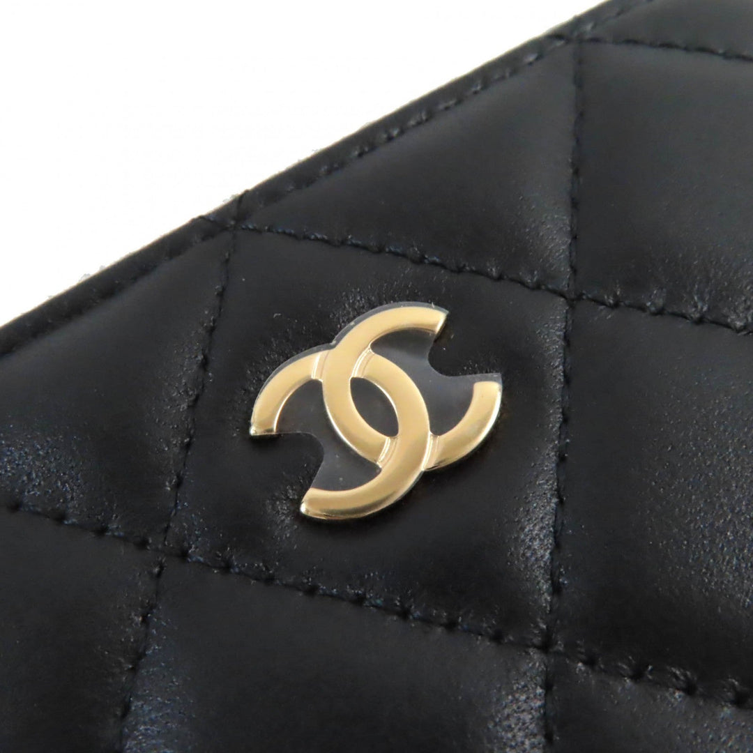 CHANEL Coin case AP0216 Main: Leather black Classic zip coin purse Women Used Authentic