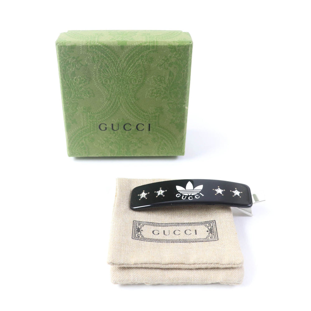 GUCCI hair accessory 702940 plastic black Adidas collaboration hair clip