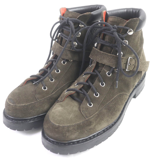 HERMES boots Main: Suede Khaki type hiking mens 40 Used Authentic