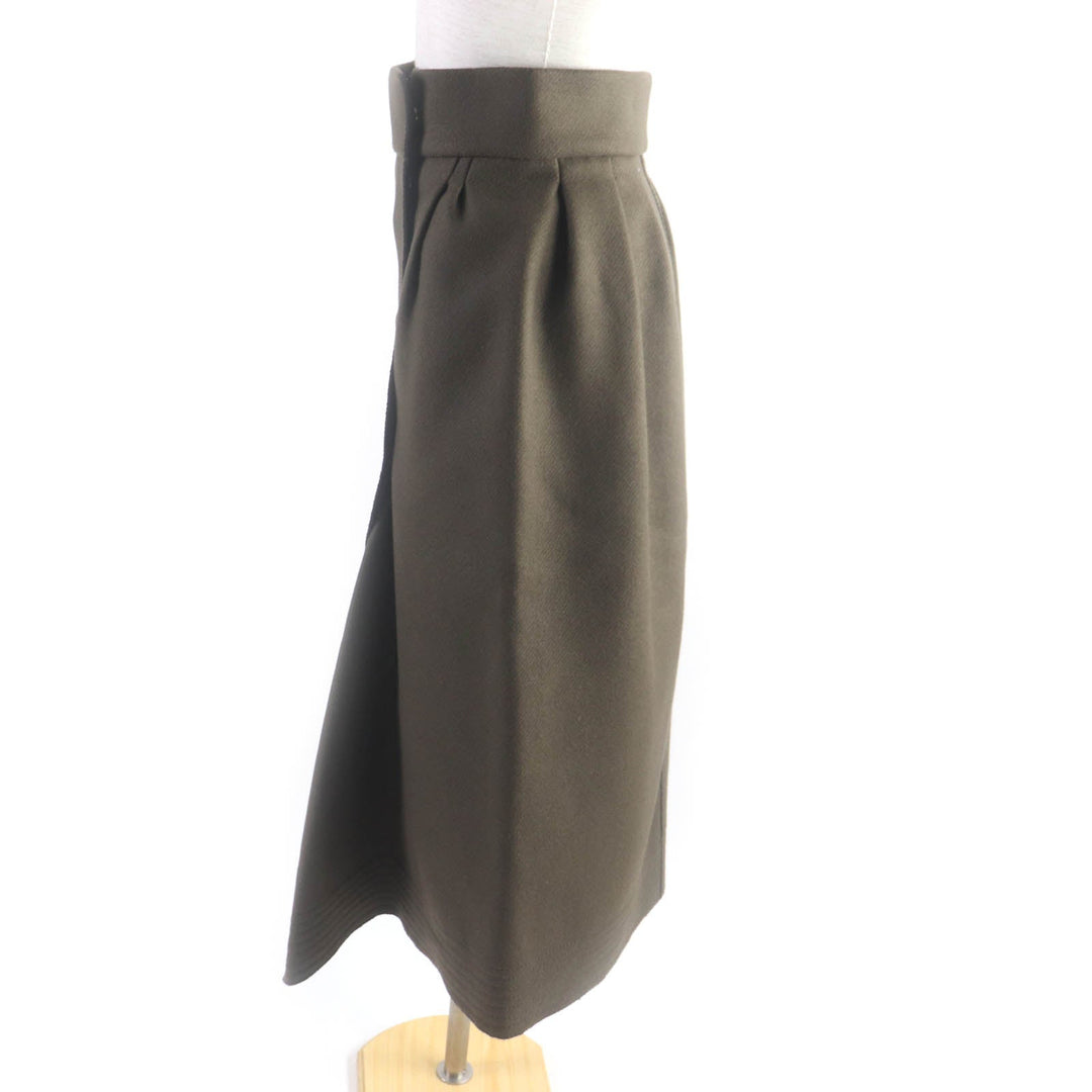 MONCLER Wrap skirt Outer: 75% wool, Outer: 25% nylon, Lining: 56% acetate, Lining: 44% rayon, Part: 100% nylon khaki GONNA Women 40 Used Authentic
