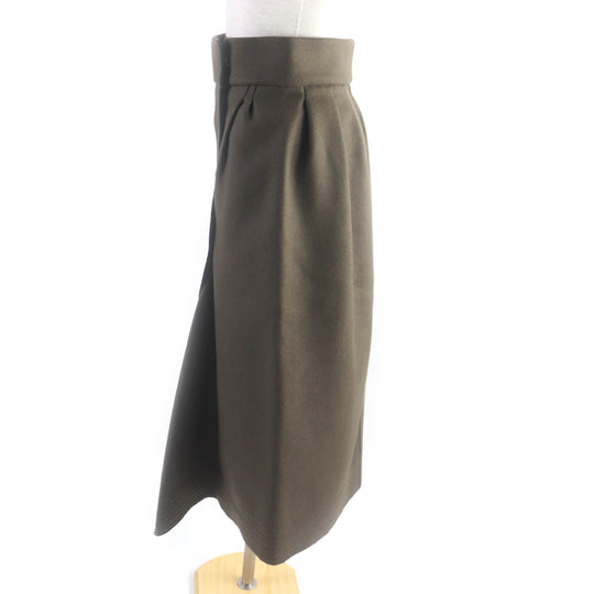 MONCLER Wrap skirt Outer: 75% wool, Outer: 25% nylon, Lining: 56% acetate, Lining: 44% rayon, Part: 100% nylon khaki GONNA Women 40 Used Authentic
