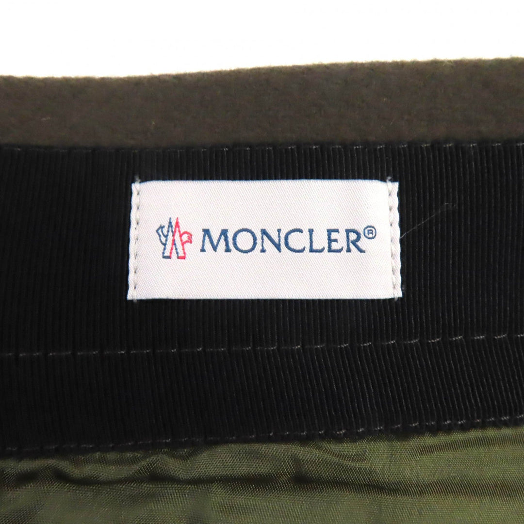 MONCLER Wrap skirt Outer: 75% wool, Outer: 25% nylon, Lining: 56% acetate, Lining: 44% rayon, Part: 100% nylon khaki GONNA Women 40 Used Authentic